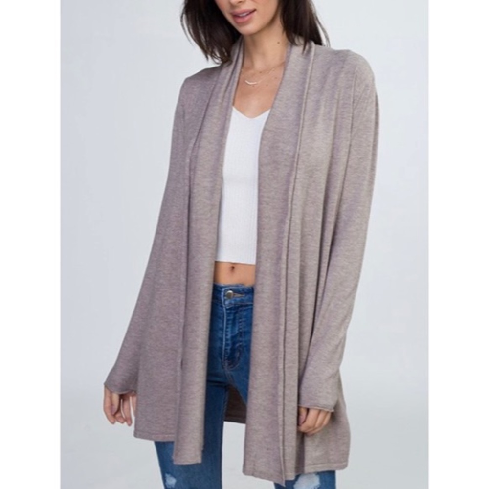 Mocha buttery soft cardigan sweater